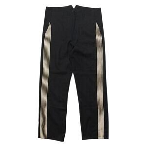 VTG 80's Yohji Yamamoto Side Striped Straight Leg Wool Runway Pants Black S